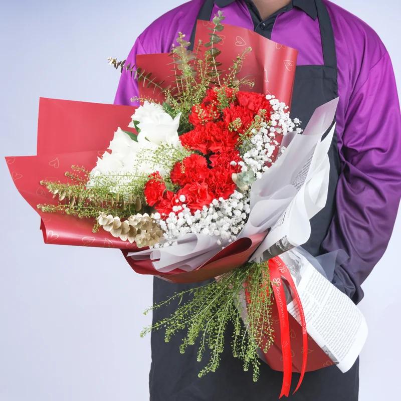 Aura 21 Carnations and Roses Bouquet - Flowers gift from Buy Any Flowers Dubai in Al Quoz Industrial Area 4, Dubai, UAE - image 3