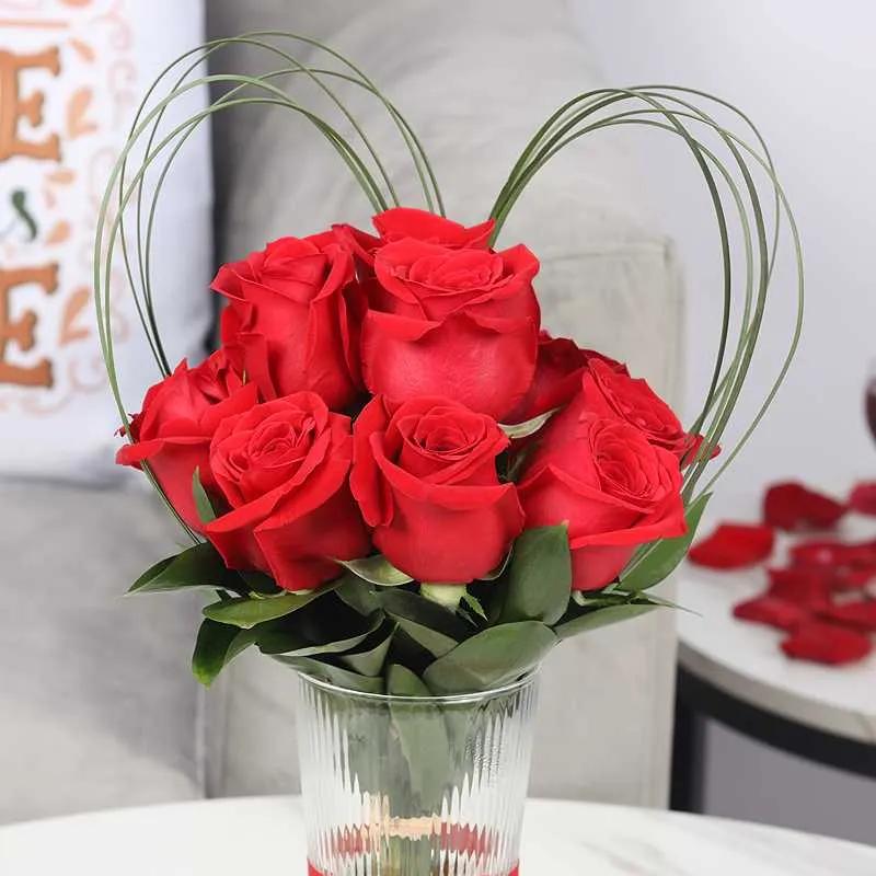 Dear Love 11 Red Roses in Vase thumbnail 3