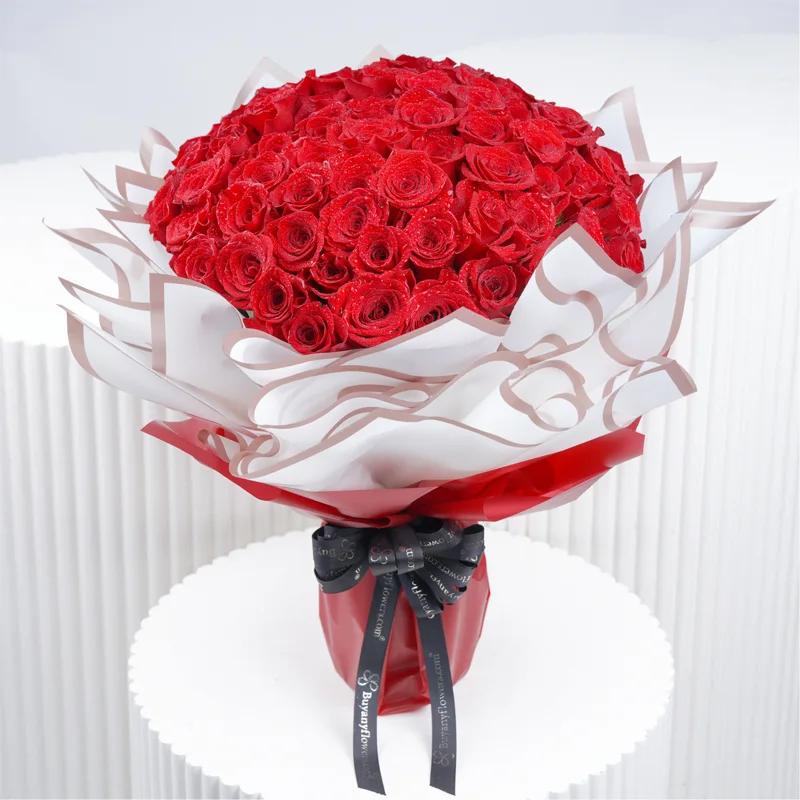 With Love 75 Red Roses Bouquet - Flowers gift from Buy Any Flowers Dubai in Al Quoz Industrial Area 4, Dubai, UAE