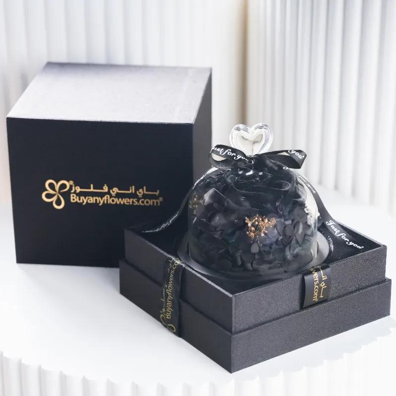Designer Black Preserved Rose and I Love You Teddy - Gift Sets gift from Buy Any Flowers Dubai in Al Quoz Industrial Area 4, Dubai, UAE - image 2