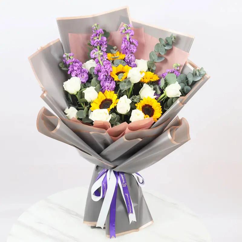 Sunshine Sunflowers and Roses Bouquet - Flowers gift from Buy Any Flowers Dubai in Al Quoz Industrial Area 4, Dubai, UAE - image 2