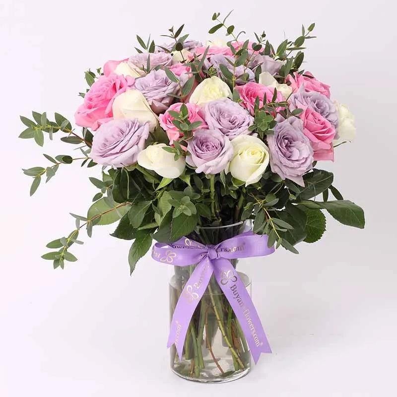 Grace 31 Roses in Vase with Deluxe Patchi Chocolates thumbnail 2