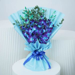 Royal Blue Orchids Bouquet 1