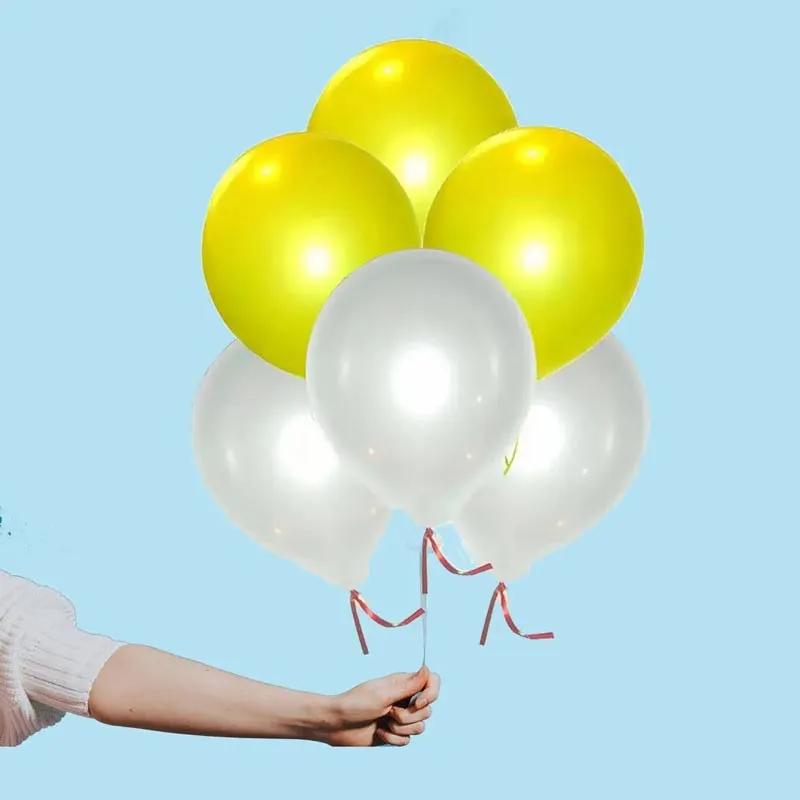Yellow and White Helium Balloons 10 Pcs - Gifts gift from Buy Any Flowers Dubai in Al Quoz Industrial Area 4, Dubai, UAE