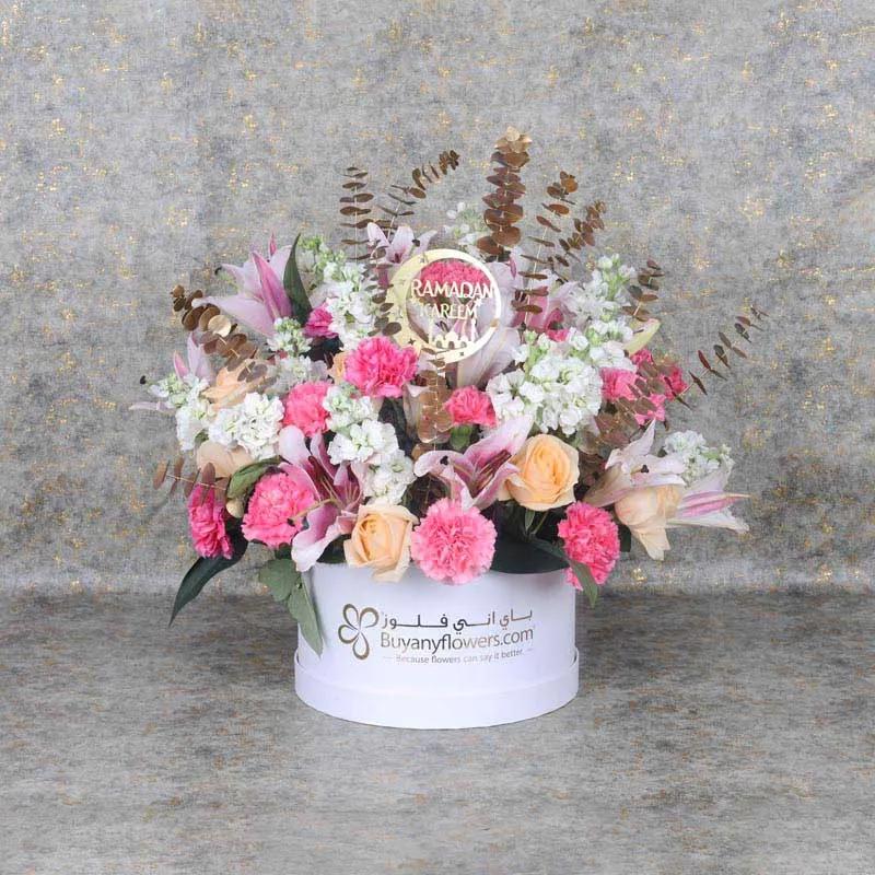 Ramadan Pulse 50 Flower Box - Flowers gift from Buy Any Flowers Dubai in Al Quoz Industrial Area 4, Dubai, UAE