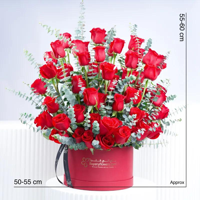Scarlet Grandeur 51 Red Roses Signature Box - Flowers gift from Buy Any Flowers Dubai in Al Quoz Industrial Area 4, Dubai, UAE - image 3