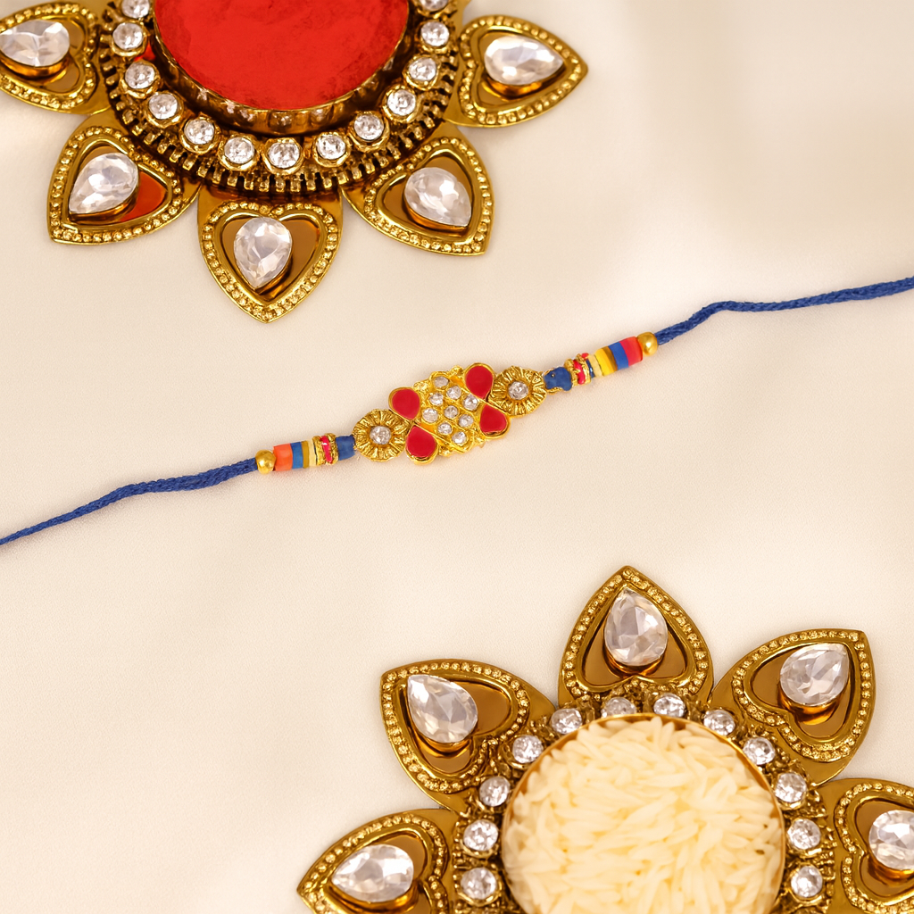 Designer Kundan Rakhi - Gifts gift from Buy Any Flowers Dubai in Al Quoz Industrial Area 4, Dubai, UAE