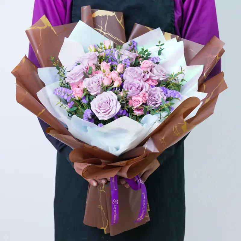 Lavender Blush Bouquet With Chocolate - Gift Sets gift from Buy Any Flowers Dubai in Al Quoz Industrial Area 4, Dubai, UAE - image 2