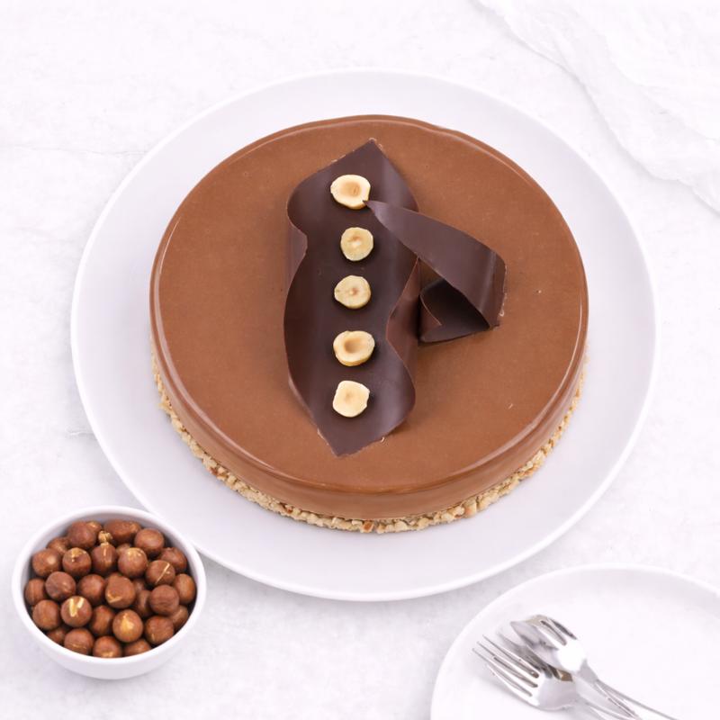 Chocolate Hazelnut Praline Mousse Cake 4 Portion - Cakes gift from Buy Any Flowers Dubai in Al Quoz Industrial Area 4, Dubai, UAE - image 2