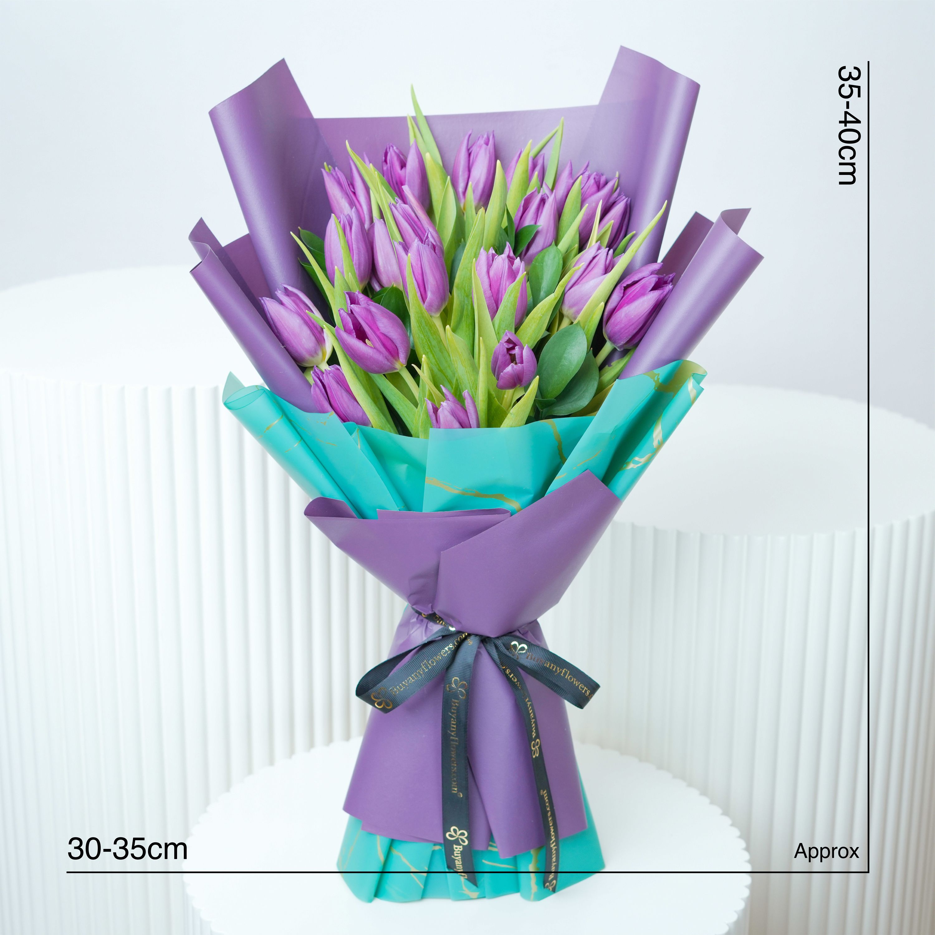 Purple Beauty 21 Tulips Bouquet thumbnail 4