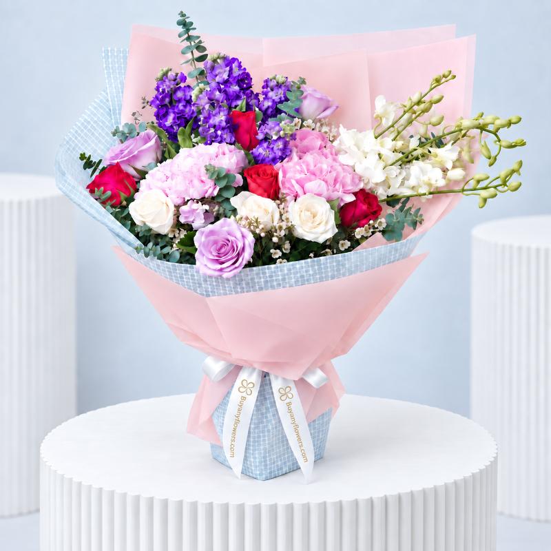 Floral Blush Mix Flower Bouquet in Dubai