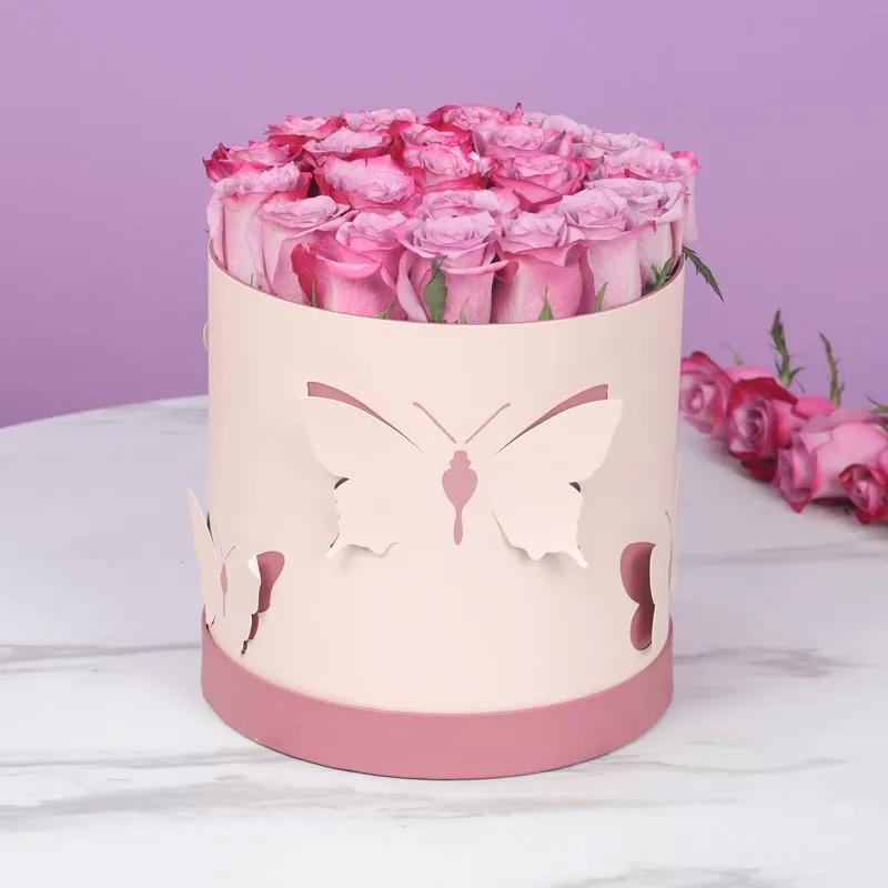 Butterfly Purple Roses Box - Flowers gift from Buy Any Flowers Dubai in Al Quoz Industrial Area 4, Dubai, UAE