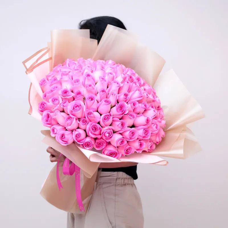 125 Pink Roses Bouquet - Flowers gift from Buy Any Flowers Dubai in Al Quoz Industrial Area 4, Dubai, UAE - image 2