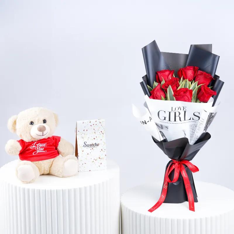 Beauty 7 Red Roses Bouquet Trio in Dubai