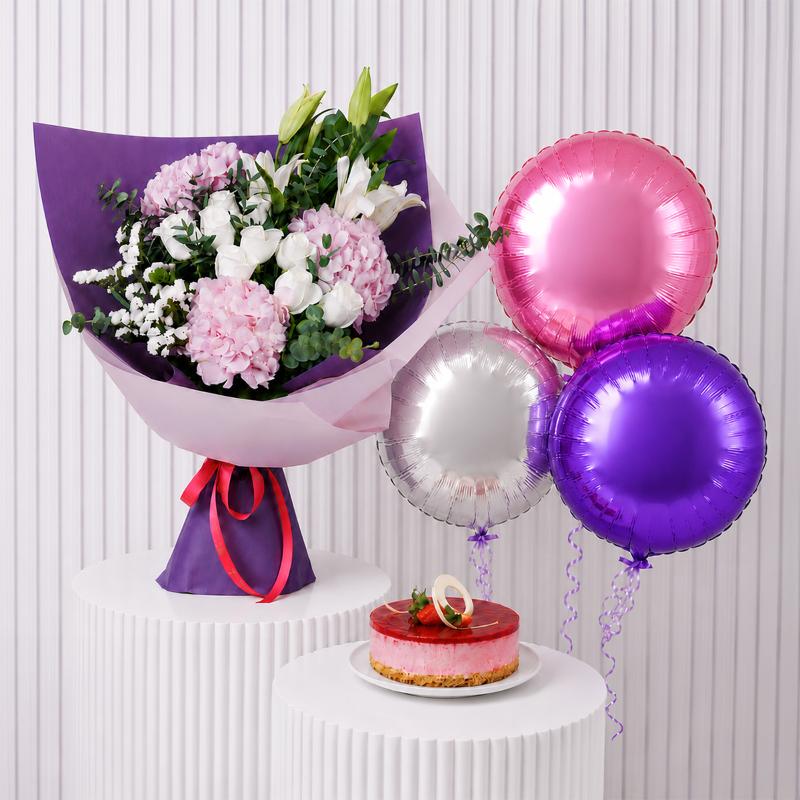 Pastel Paradise with Cake and Balloons in Dubai