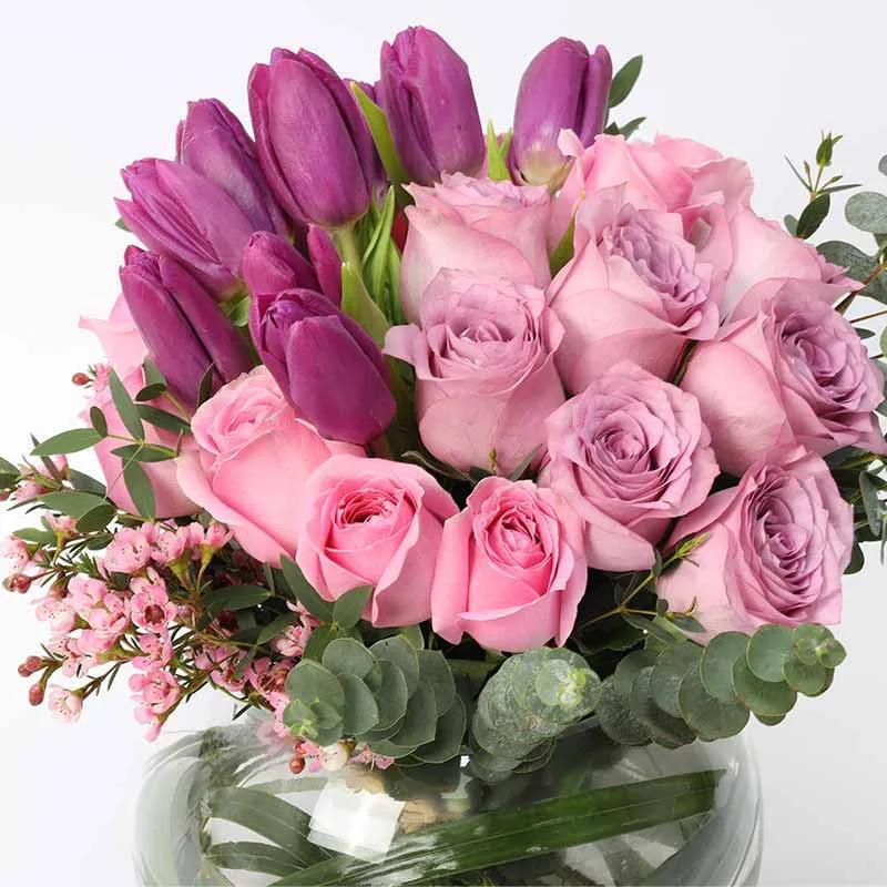 Blessings 25 Roses and Tulips - Flowers gift from Buy Any Flowers Dubai in Al Quoz Industrial Area 4, Dubai, UAE - image 3