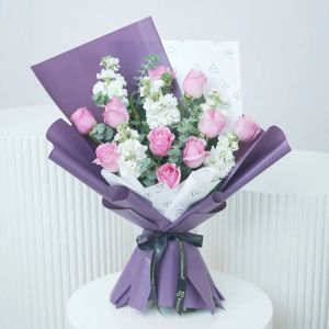 Tender Charm Roses and Stocks Bouquet 1