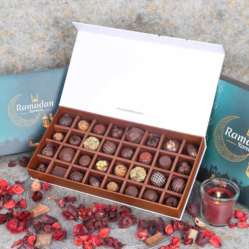 Ramadan Premium Chocolates By Sweecho 32 Pcs Green - Chocolates gift from Buy Any Flowers Dubai in Al Quoz Industrial Area 4, Dubai, UAE