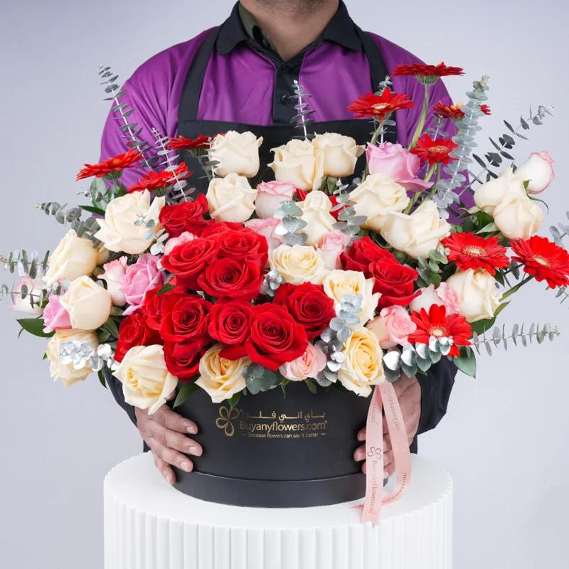 Floral Wonder 61 Roses and Gerbera Box - Flowers gift from Buy Any Flowers Dubai in Al Quoz Industrial Area 4, Dubai, UAE - image 3