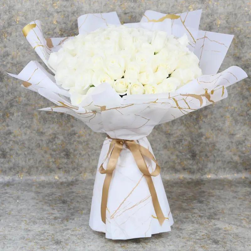 Snow 101 White Roses Bouquet - Flowers gift from Buy Any Flowers Dubai in Al Quoz Industrial Area 4, Dubai, UAE