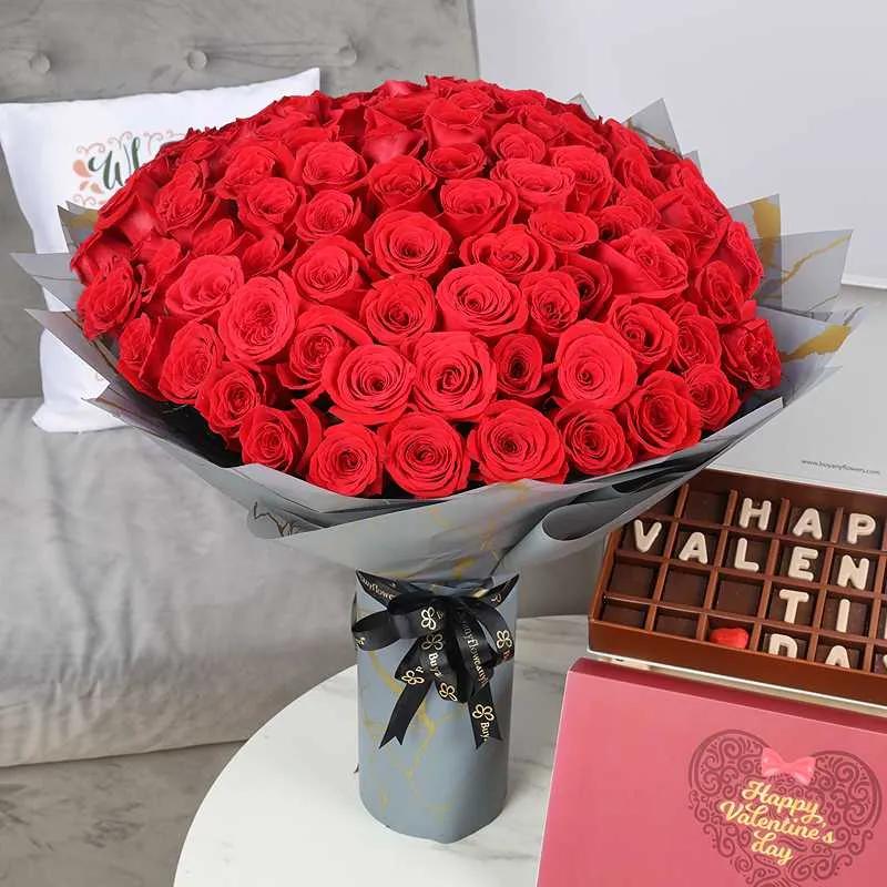 Love Story Bouquet and Happy Valentines Day Chocolates thumbnail 3