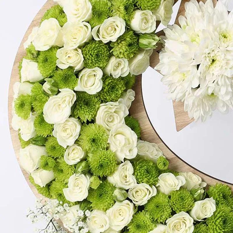 Floral Crescent Moon and Star Green thumbnail 3