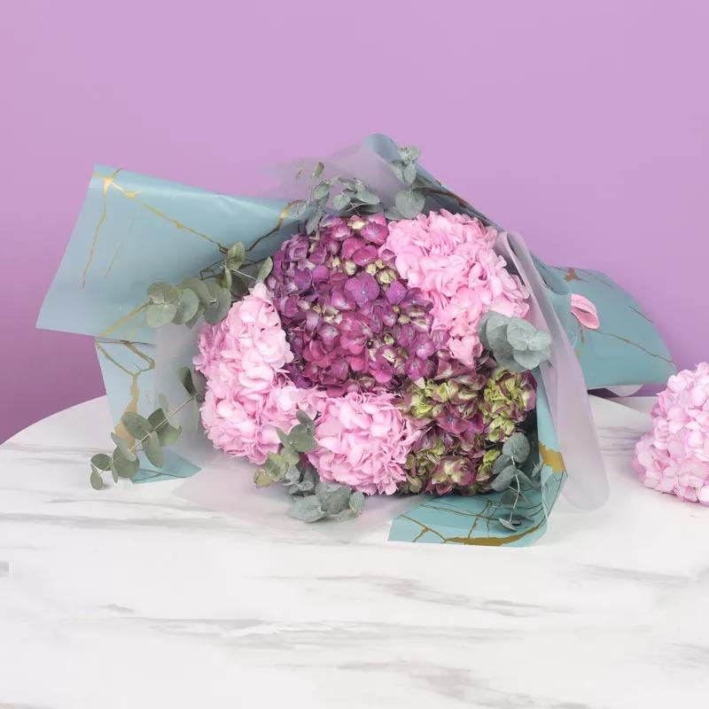 5 Pink and Purple Hydrangea Bouquet - Flowers gift from Buy Any Flowers Dubai in Al Quoz Industrial Area 4, Dubai, UAE - image 4