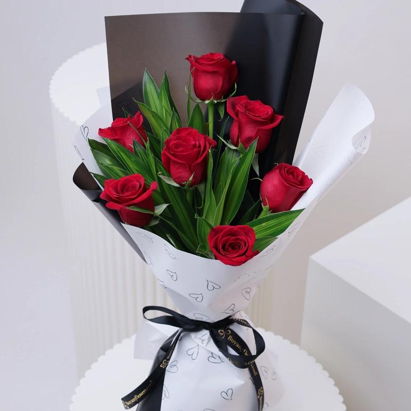 Cute Love 7 Red Roses Bouquet thumbnail 3