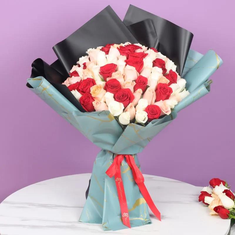 Bold and Beautiful 75 Roses Bouquet thumbnail 2