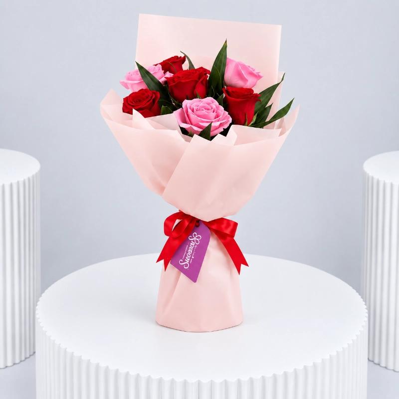 Cute 7 Roses Bouquet Trio - Flowers gift from Buy Any Flowers Dubai in Al Quoz Industrial Area 4, Dubai, UAE - image 2