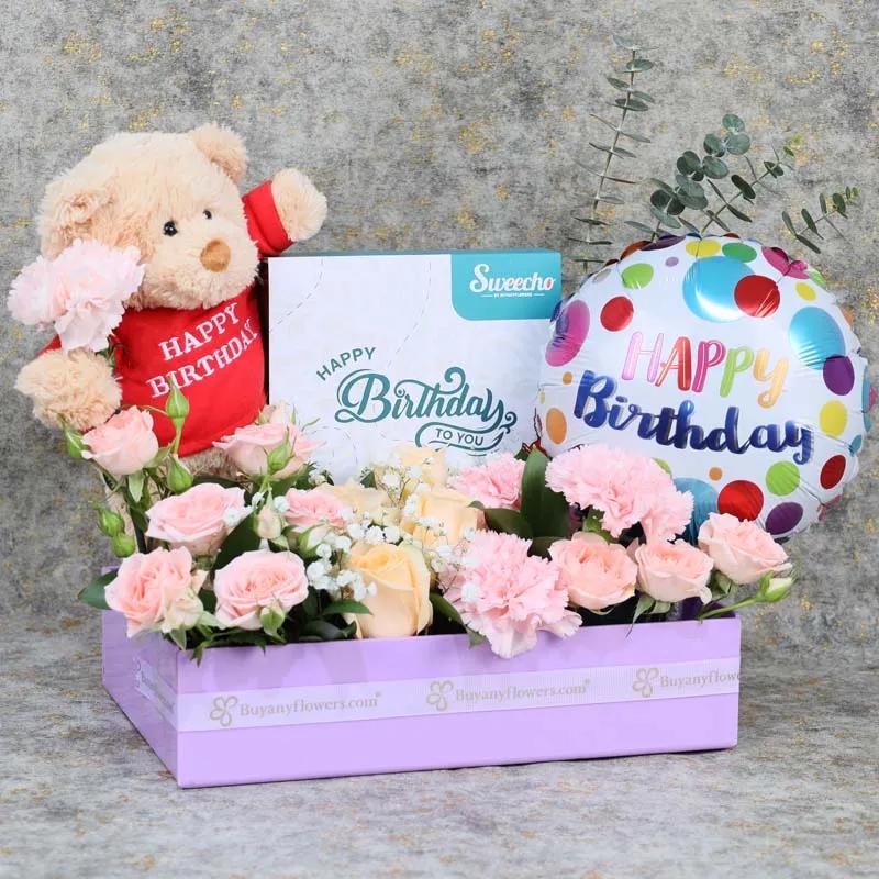 Pastel Birthday Flower Hamper thumbnail 3