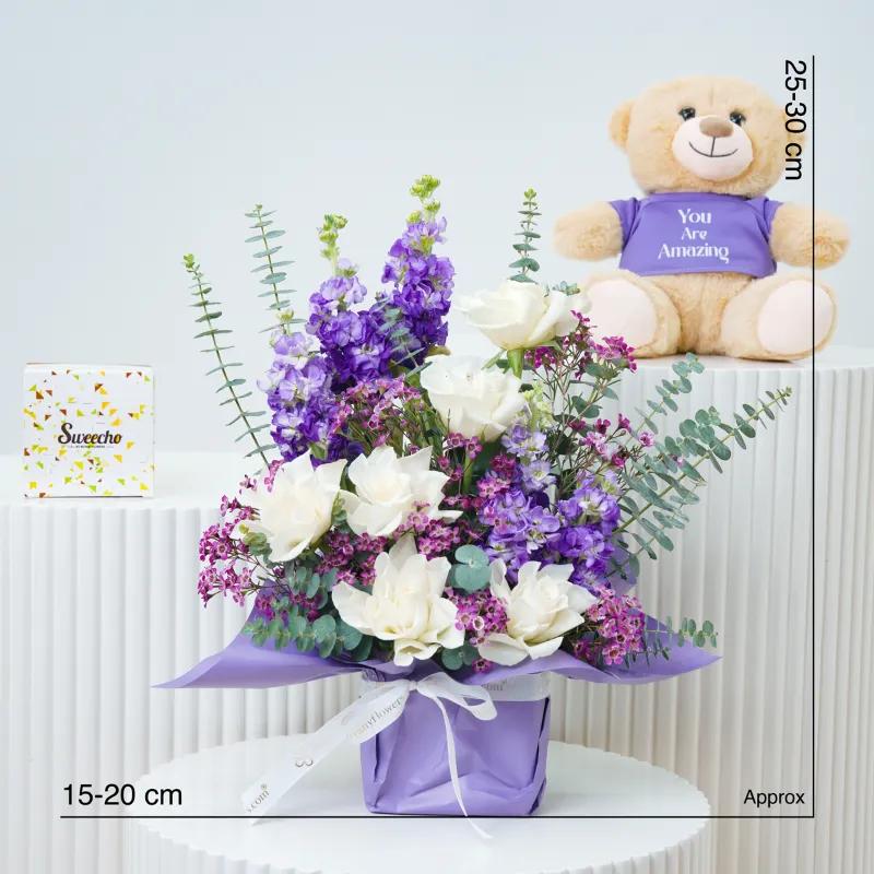 Purple Bloom Vase Trio - Gift Sets gift from Buy Any Flowers Dubai in Al Quoz Industrial Area 4, Dubai, UAE - image 4
