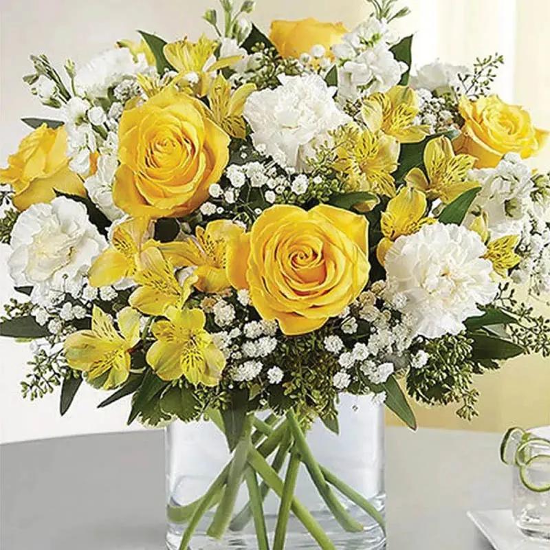 Yellow and White Flower Arrangement thumbnail 2