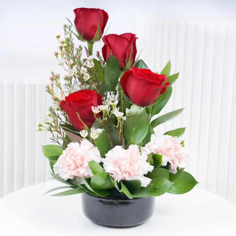 Memories 7 Roses and Carnation Arrangement in Dubai