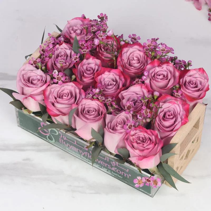 Mauve 15 Purple Roses Arrangement - Flowers gift from Buy Any Flowers Dubai in Al Quoz Industrial Area 4, Dubai, UAE - image 2