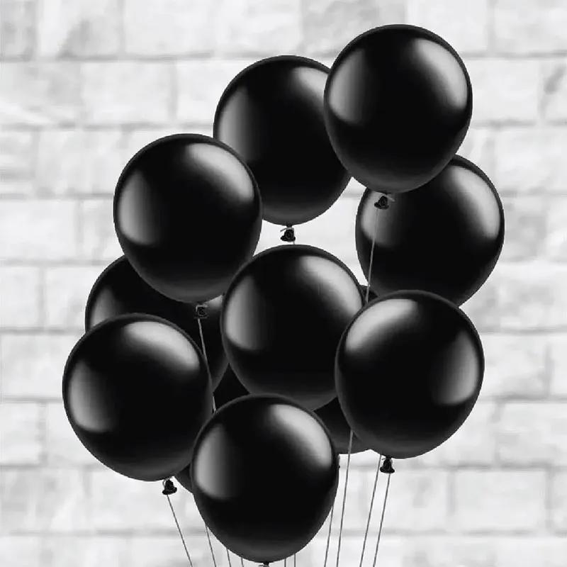 Black Latex Helium Balloons 10 Pcs thumbnail 3
