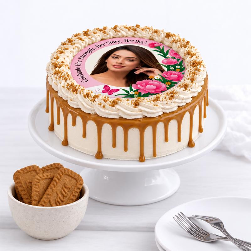 Personalised Floral Birthday Photo Cake - Gift Sets gift from Buy Any Flowers Dubai in Al Quoz Industrial Area 4, Dubai, UAE