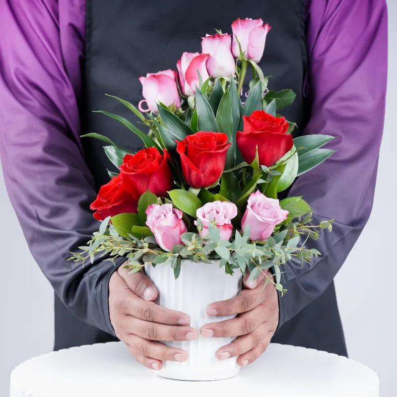 Beauty 11 Red and Purple Roses Arrangement - Flowers gift from Buy Any Flowers Dubai in Al Quoz Industrial Area 4, Dubai, UAE - image 2