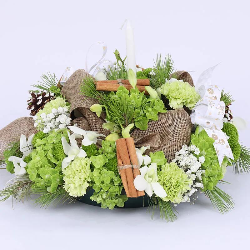 Christmas Table Centerpiece Green thumbnail 2