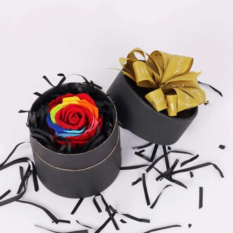 Forever Rainbow Roses in Black Box - Flowers gift from Buy Any Flowers Dubai in Al Quoz Industrial Area 4, Dubai, UAE
