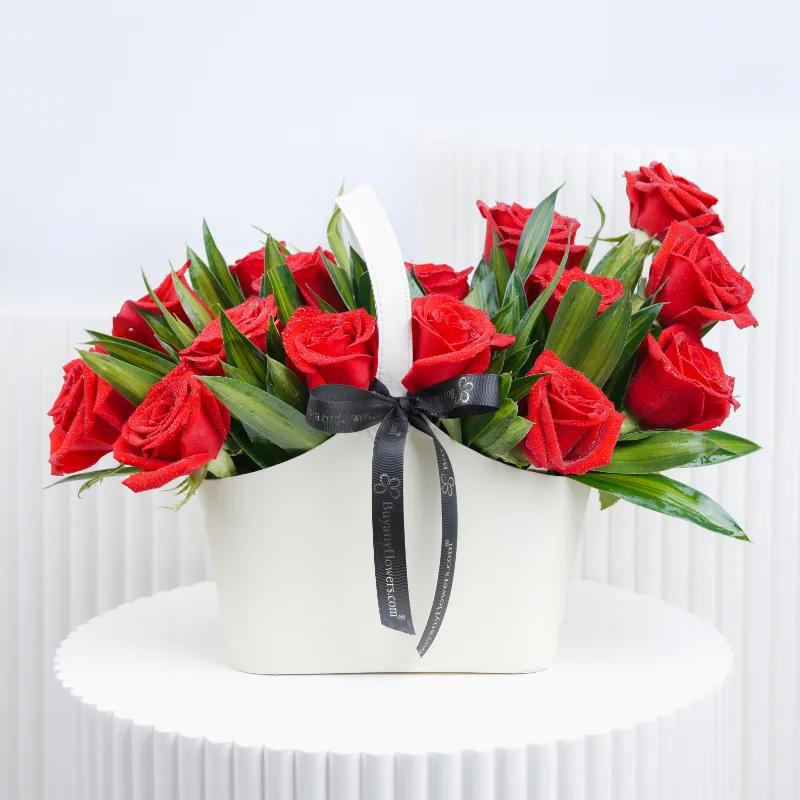 Present 15 Red Roses Box - Flowers gift from Buy Any Flowers Dubai in Al Quoz Industrial Area 4, Dubai, UAE