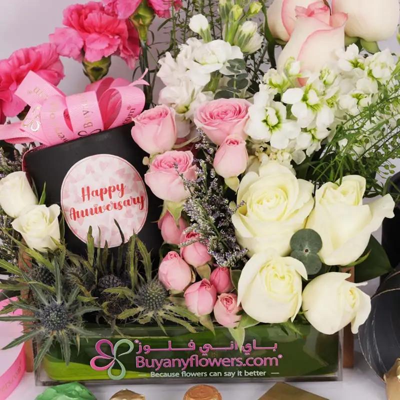 Anniversary Flowers and Chocolate Arrangement thumbnail 3