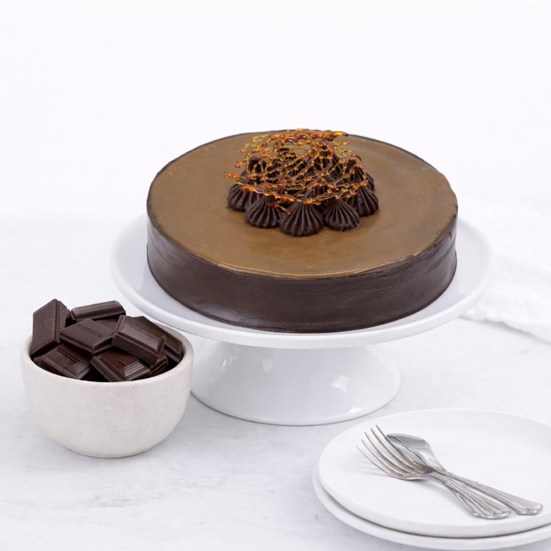 Chocolate Caramel Cake 4 Portion - Cakes gift from Buy Any Flowers Dubai in Al Quoz Industrial Area 4, Dubai, UAE