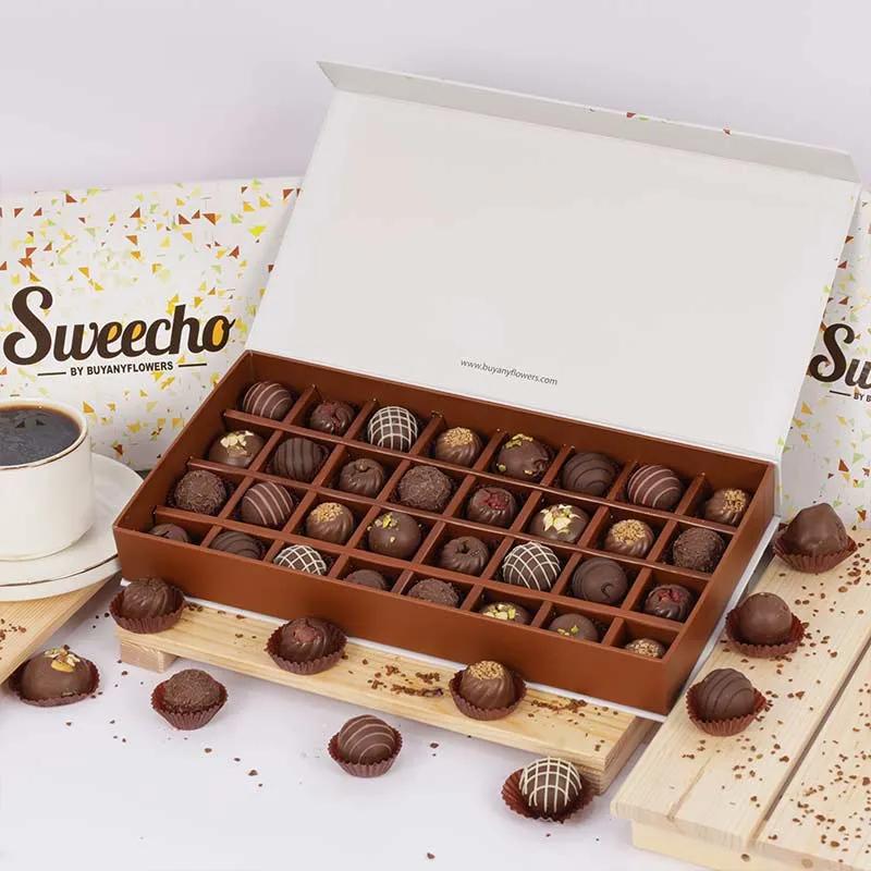 Chocolate Truffles and Bajios 32 Pcs By Sweecho - Chocolates gift from Buy Any Flowers Dubai in Al Quoz Industrial Area 4, Dubai, UAE