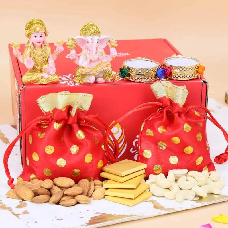 Laxmi Ganesha Blessings Gift Box Red thumbnail 2