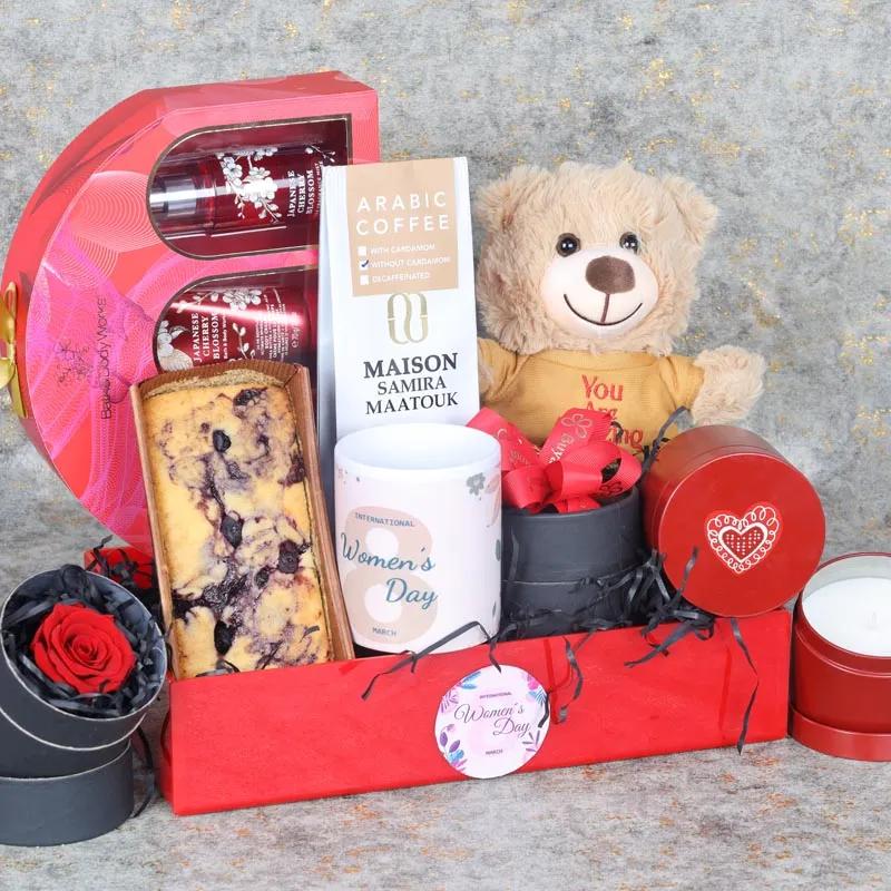Womens Day Gift Tray Red - Gifts gift from Buy Any Flowers Dubai in Al Quoz Industrial Area 4, Dubai, UAE - image 2