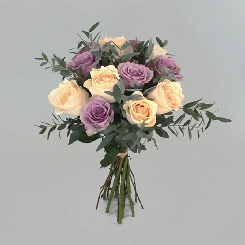 Charm of Peach and Purple Roses - Flowers gift from Buy Any Flowers Dubai in Al Quoz Industrial Area 4, Dubai, UAE