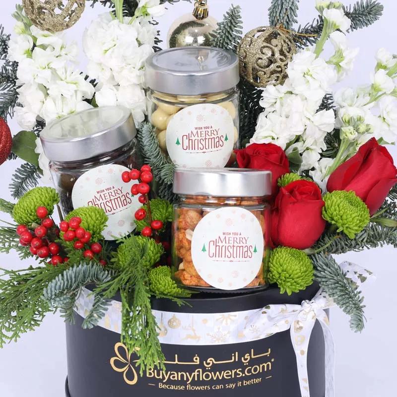 Christmas Snacks Flower Hamper thumbnail 3