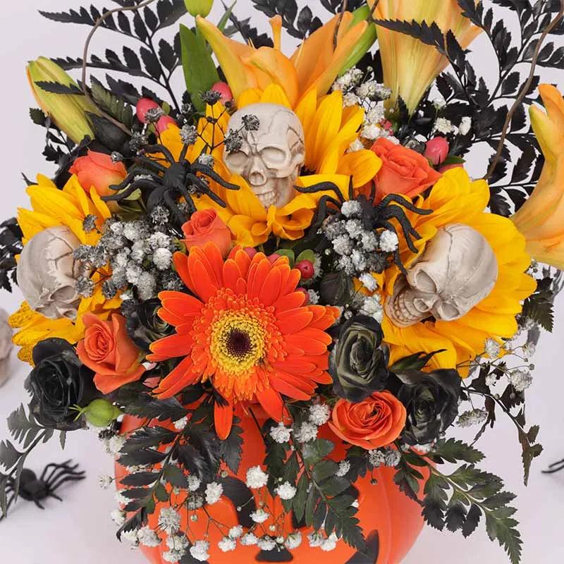 Evil Pumpkin Flower Arrangement thumbnail 3
