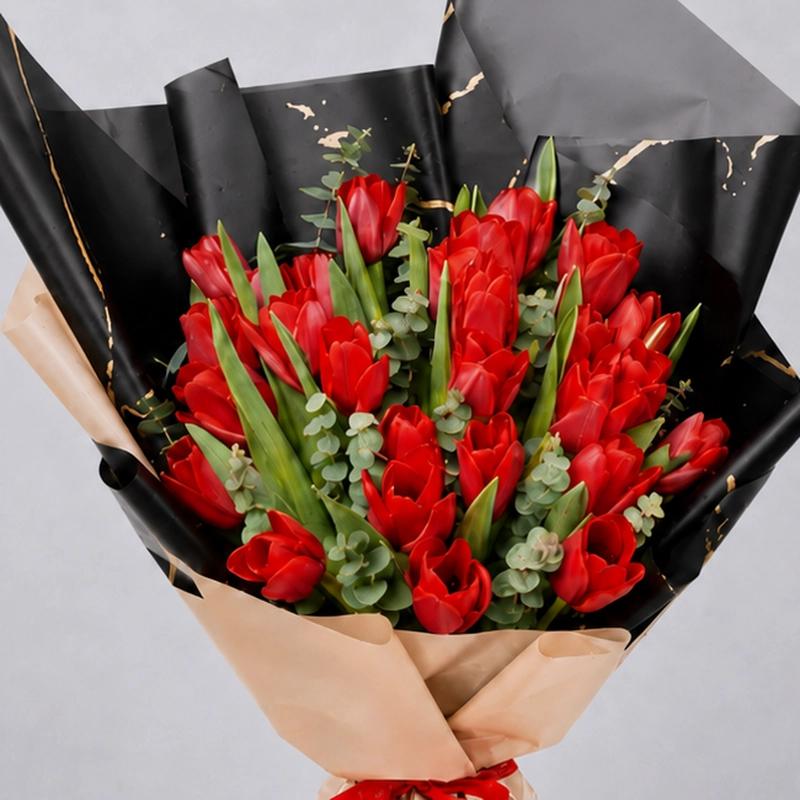 Red Beauty 25 Tulips Bouquet - Flowers gift from Buy Any Flowers Dubai in Al Quoz Industrial Area 4, Dubai, UAE - image 2